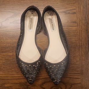 Steve Madden 9.5 evelyn black flats pointy toe cutout